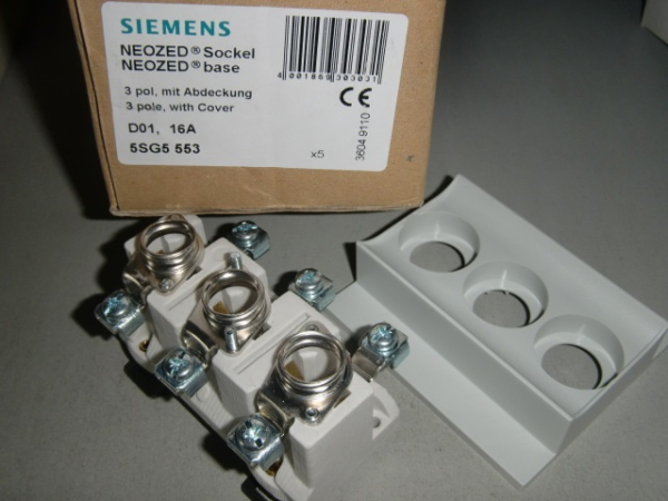 5SG5553 NEOZED Sicherungssockel D01 E14 3-polig